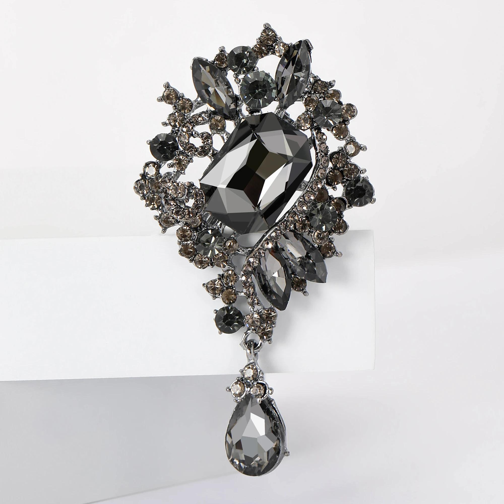 

Кулон из хрустального стекла, брошь для женщин, унисекс, со стразами, цветочные булавки, банкетная вечеринка, рюкзак, подарки, ювелирные аксессуары