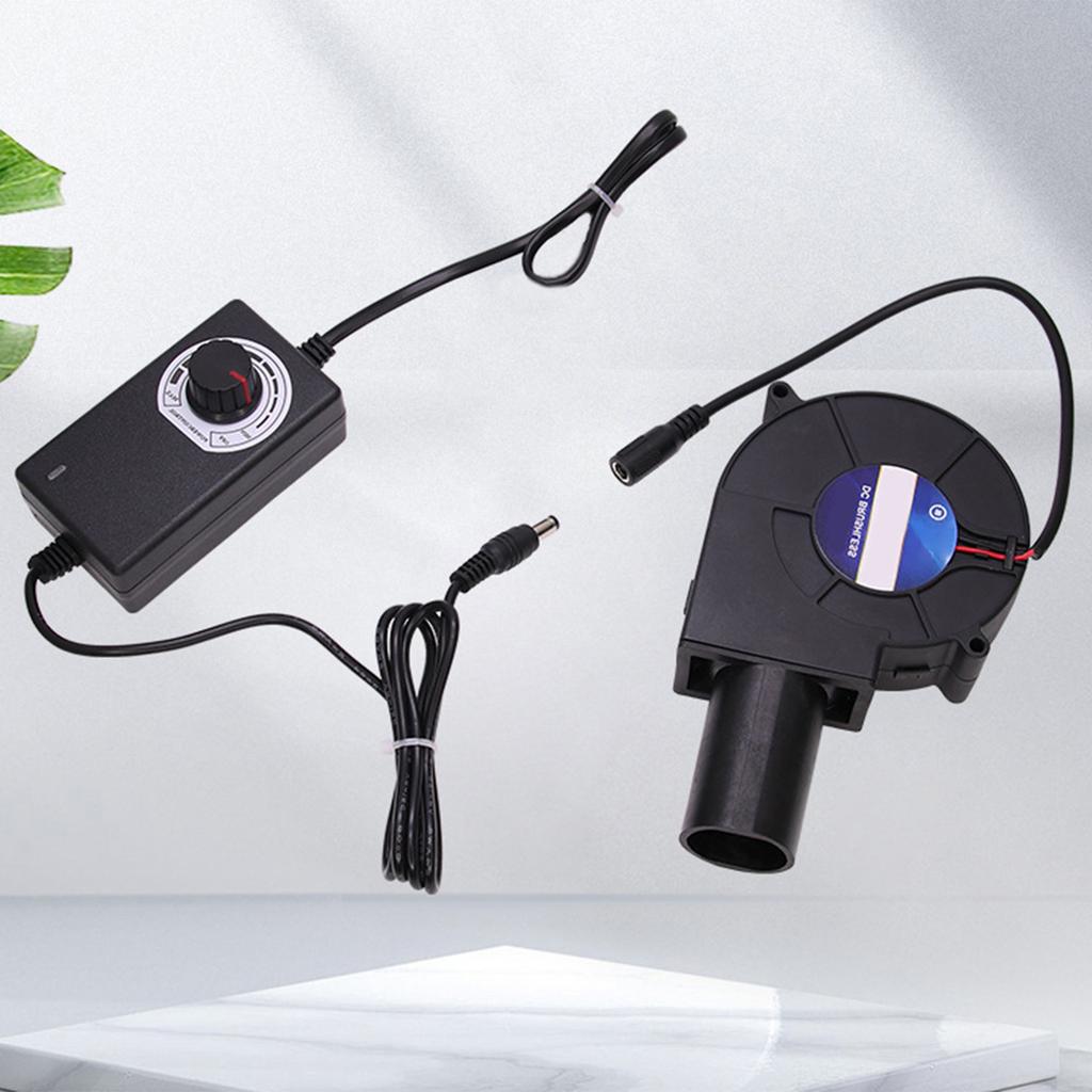 Effizienter 12V Altöl-Brenner Heizgebläse Lüfter Einstellbare Drehzahl 35CFM Geeignet für BBQ Brennholzofen Metallschmelzen