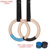 1 Pair Wood Gymnastics Rings with Adjustable Straps GYM Ring Designed For Kids Adult Home Fitness Pull Up Strength Training Stylish Appearance