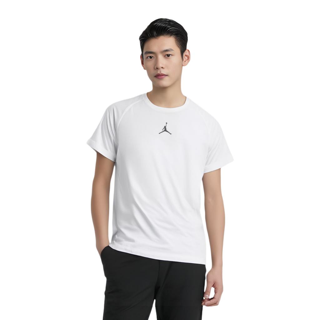 Jordan T-shirt de sport à manches courtes et col rond à séchage rapide pour hommes Blanc 685814-100