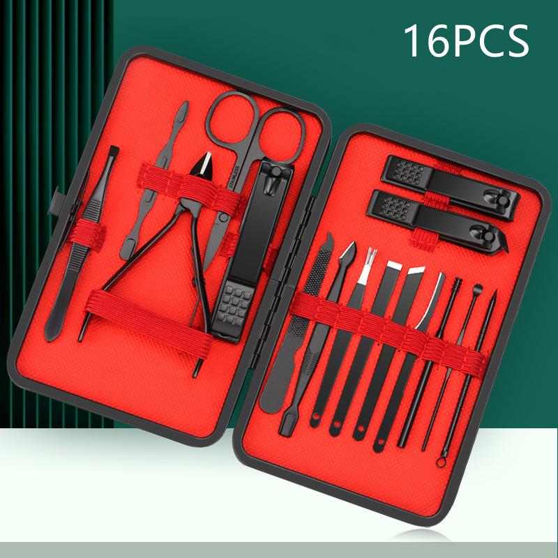 24pcs Professional Black Nail Clippers Kit - Ultra Sharp Fingernail and Toenail Cutters for Men and Women - Sturdy Pedicure Care Tools