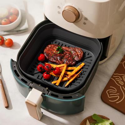 Silikon Air Fryer Astarı Yuvarlak Kare Katlanabilir Mat Pişirme için Gıda Sınıfı Sepet Yapışmaz Isıya Dayanıklı
