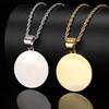 Hip-Hop Small Round Photo Pendant Trendy Brand DIY Creative Photo Frame Zircon Pendant Men's Necklace
