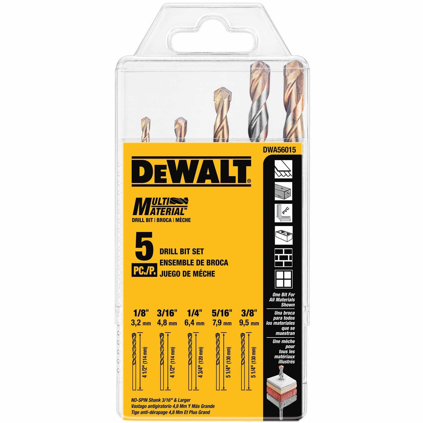 

DEWALT DWA56015 Набор сверл по разным материалам, 5 шт.