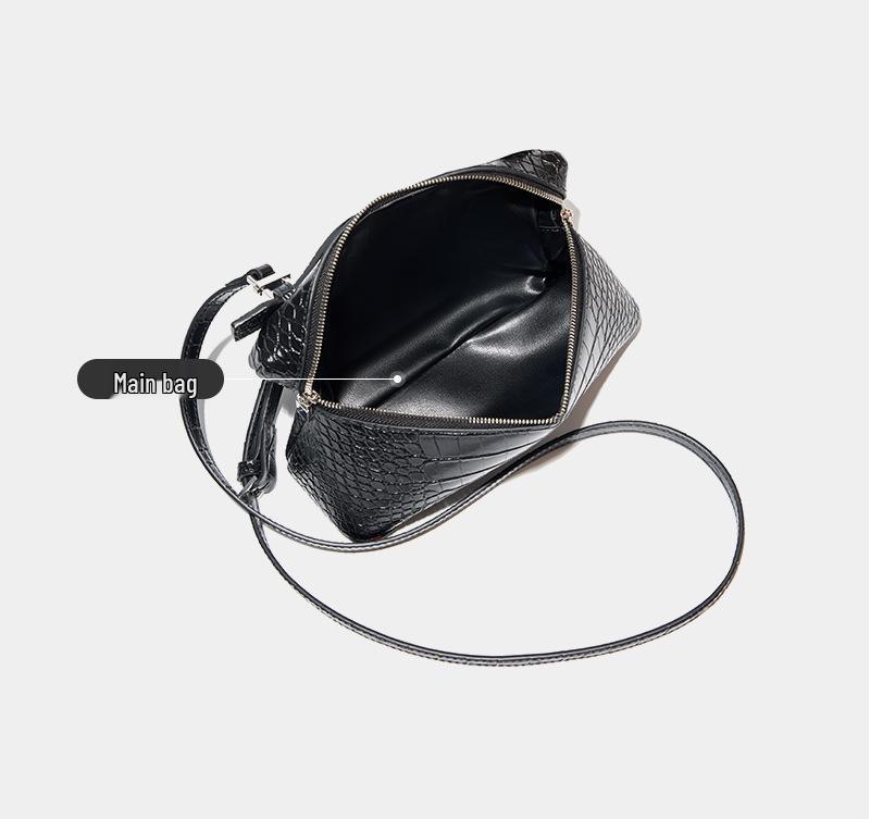 2024 Crocodile Pattern Genuine Leather Shoulder Bag: High-End Cowhide Lunch Box and Handbag for Women