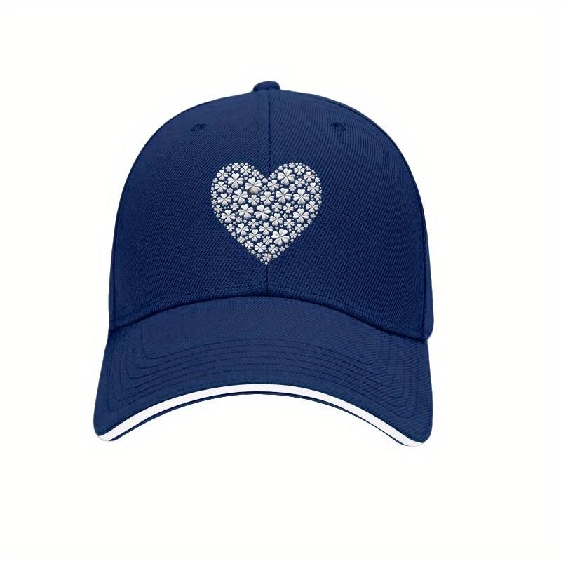 Clover Heart Baseball Cap Polyester Casual Adjustable Sun Protection Unisex Adult Baseball Hat
