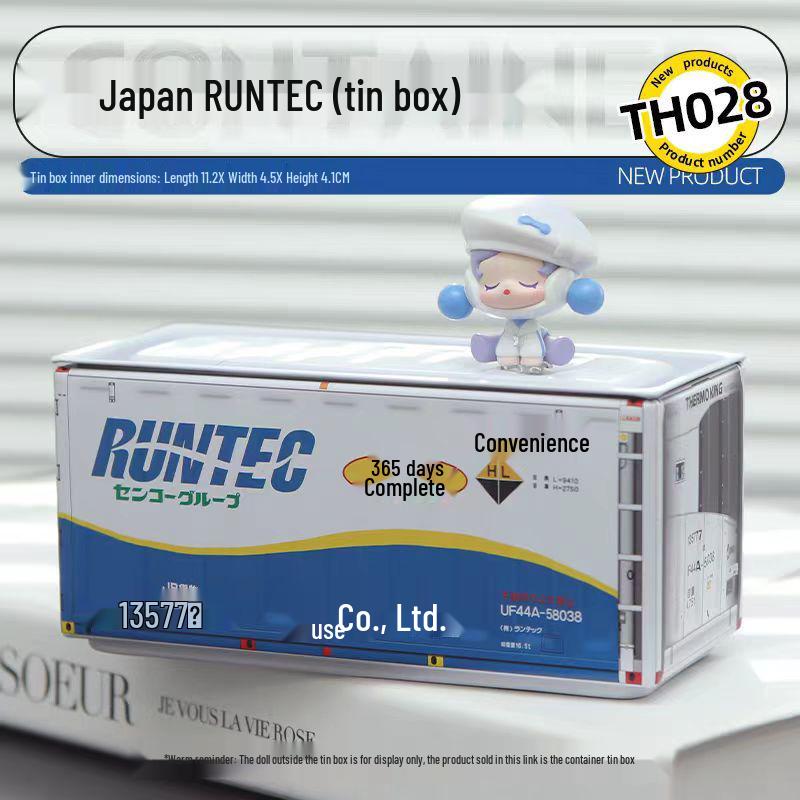 Miniature Tinplate Shipping Container Display Box for Figurines - Trendy Collectible Ornament & Storage Gift