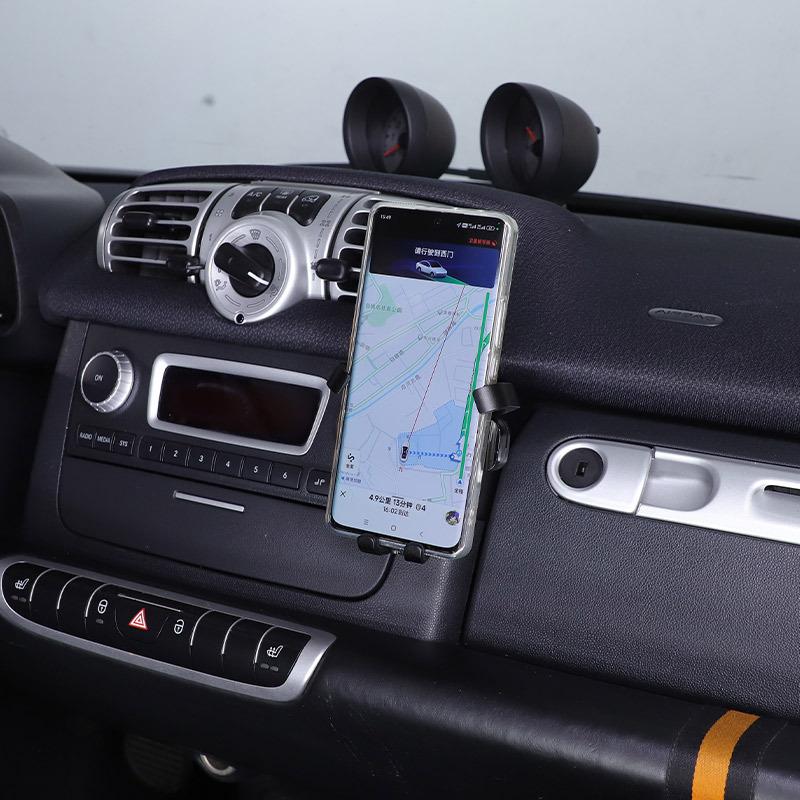 For Mercedes Benz Smart 451 Fortwo Forfour 2011-2015 ABS Black Car Phone Holder GPS Navigation Bracket Interior Accessories