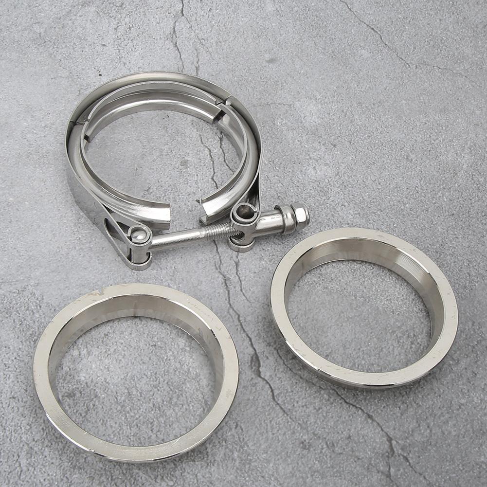 Bil V-båndklemme Eksos Downpipe Flenssett 304 Rustfritt stål(3,0 tommer   76 mm )