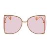 Gucci Metal Seasonal Icon Full Frame Sunglasses Irregular Shape Women sunglasses GG0252S-004