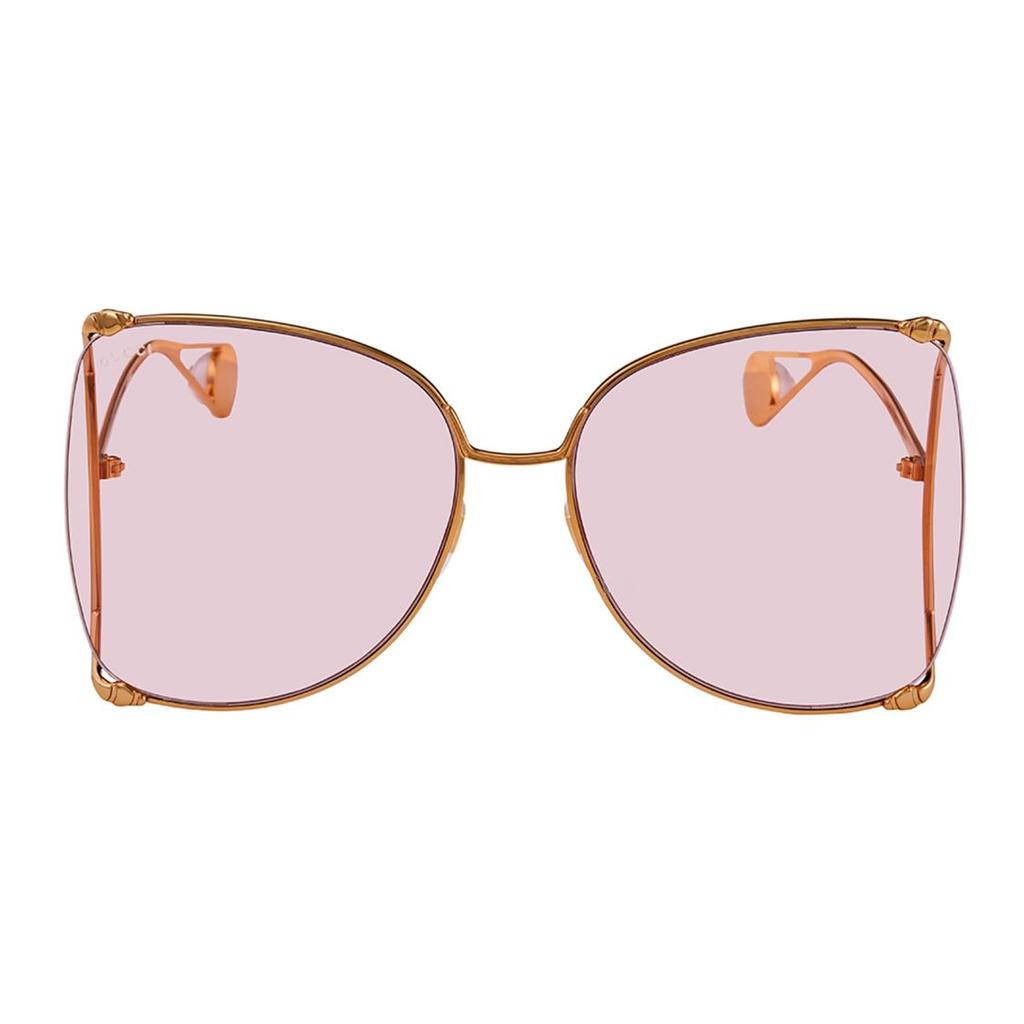 Gucci Metal Seasonal Icon Full Frame Sunglasses Irregular Shape Women sunglasses GG0252S-004