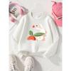 Kids Sweatshirt,Crew Neck Fashion Top,Fun"Cute Bunny Carrot Love " Patterned Sweatshirt for Everyday Casual Wear for All Kinds of Daily Outfits