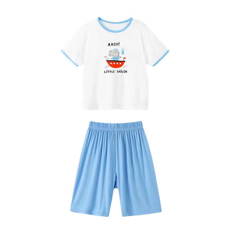 ASK JUNIOR Boys  Lightweight Modal T-Shirt & Shorts Pajama Set 120