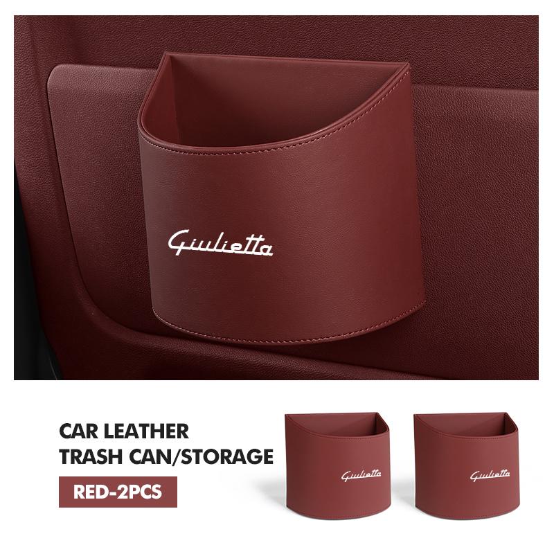 Car Stickers For Alfa Romeo Leather Car Logo Water Cup Organizer Holder Hanging Waterproof Trash Bin For Alfa Romeo Giulietta 94