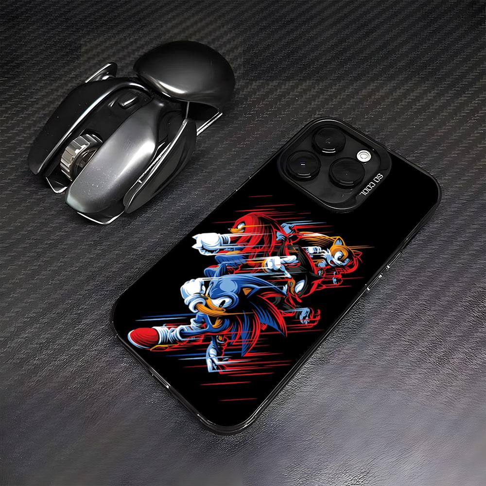 Cute S-Sonics Hedgehog Phone Case For IPhone17 Air 16 15 14 Plus 13 12 11 Pro 7 8 XS Max XR Silver Black Bumper Case