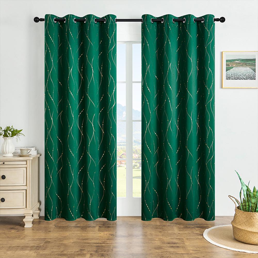 Grommet Blackout Curtains with Hot-Stamped Silver for Bedroom & Living Room