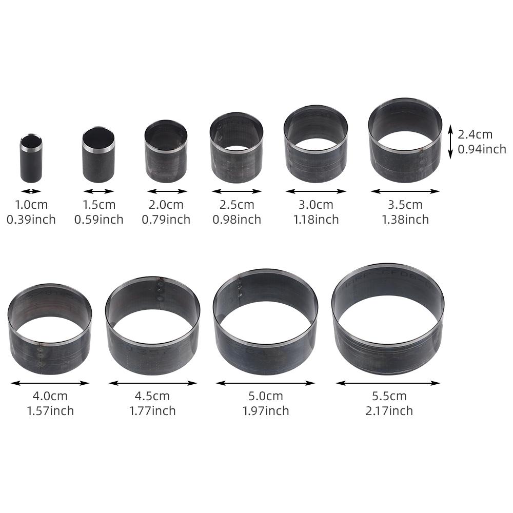 10pc/set Circular Leather Hole Punching Template, DIY Leather Cutting Mold Kit, Steel Material DIY Leather Handicraft Cut Die