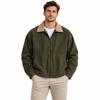 Men's Barn Style Baseball Jacket Color Block Retro Workwear Collar Fall Casual Outerwear