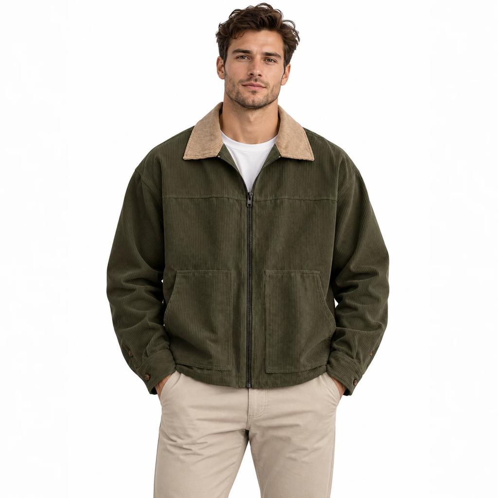 Men's Barn Style Baseball Jacket Color Block Retro Workwear Collar Fall Casual Outerwear