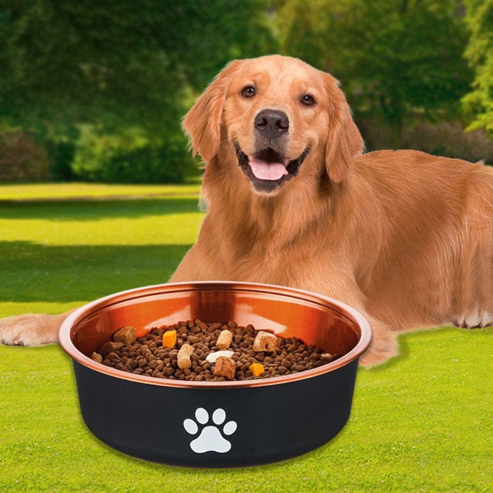 

Cat Paw Dog Anti Slip Bowl Cartoon Pet Water Bowls Dog Stainless Steel Food Bowl Home M