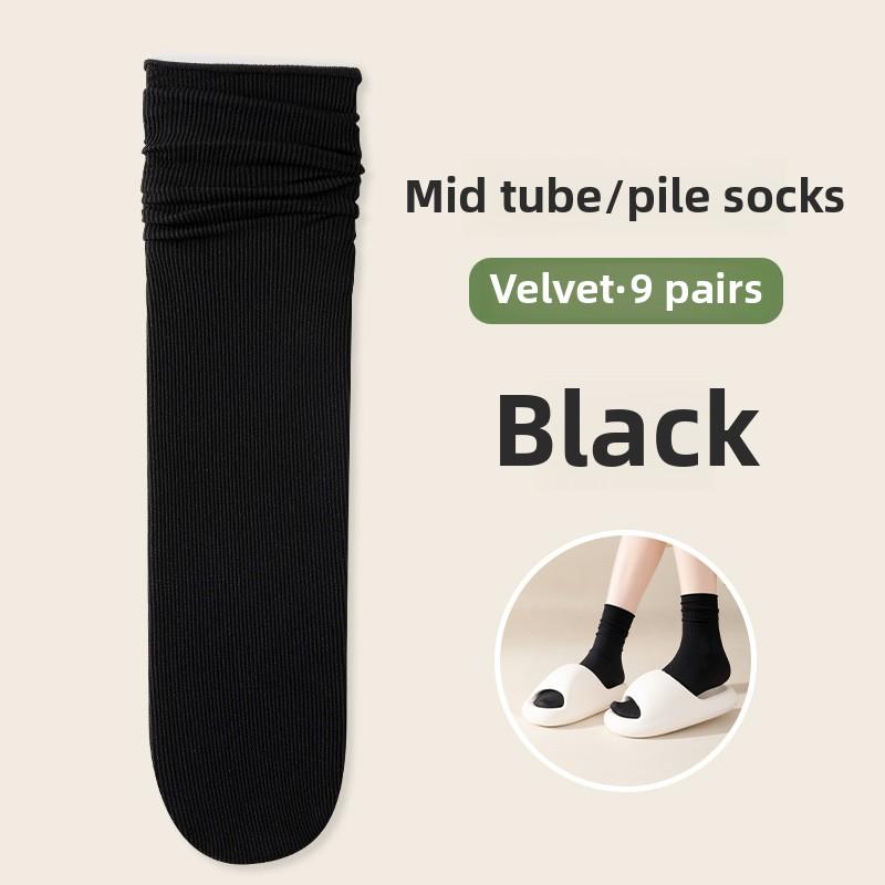 

9 Pairs of Women s Spring Summer Thin All Fit Midtube Boneless Pile Socks 9 Pairs