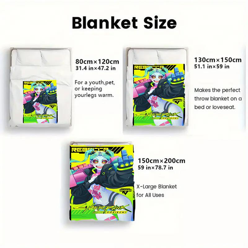 Cyberpunk Style with Hook Motifs 2D Flat Pattern Flannel Blanket High Quality All Seasons Warmth and Comfort Perfect for Christmas Gifts.PMT0914336