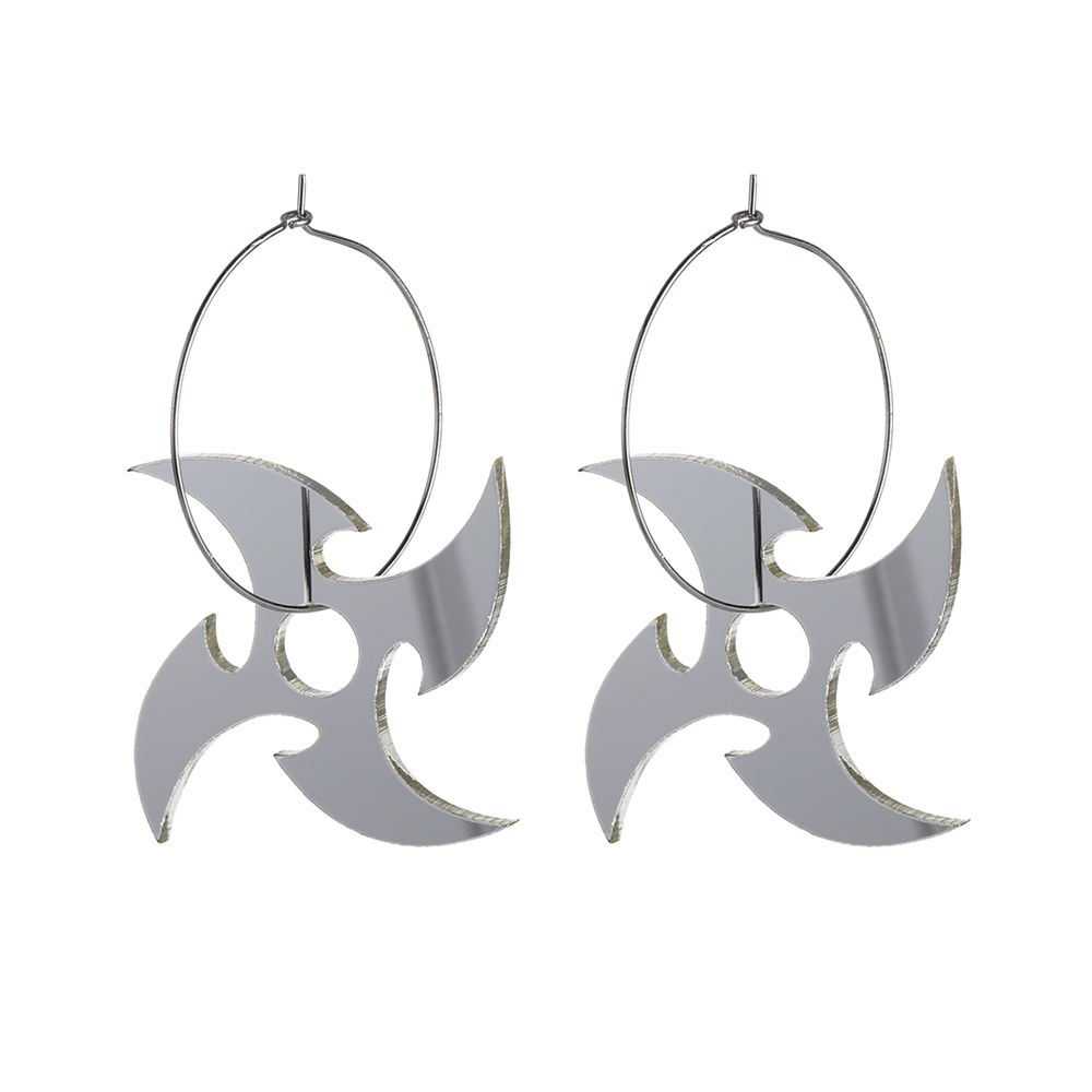 Jewelry Cool Mirror Surface Acrylic Darts Hoop Earrings Dragon Pattern Dragon Earrings Totem