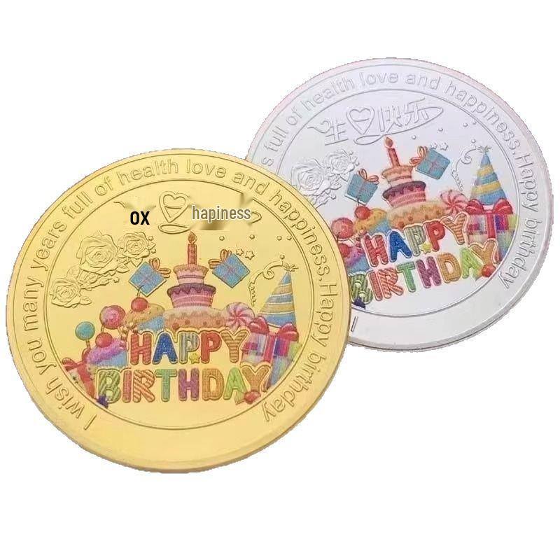 Kolorowy Pamiątkowy Medal na Tort Urodzinowy - Specjalna Oferta dla Nowych Klientów: Kup 2 za 0,01 $ z darmową wysyłką