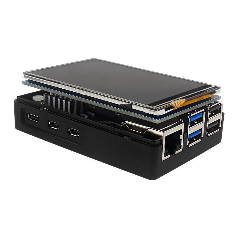 Raspberry Pi 5th Gen ABS Protective Heatsink Case for Pi5 5B with 3.5" Display Compatibility