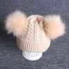 Children Beanie Pompom Neck Knitted Warm Hat Winter Scarf Set