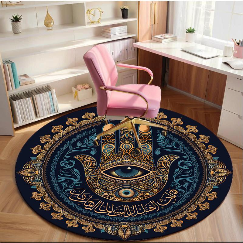 Sacred Mandala Design round carpet Chair cushion Round Entryway Rug, Soft Round Rugs for Living Room, Bedroom, Circle Carpet decor gifts
