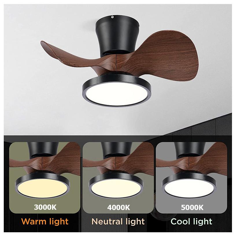 21 Inch 6-Speed Quiet Ceiling Fan Light Adjustable DC Motor Ceiling Fan Lamp Bedroom Dining Room Patio Lighting Ceiling Fan