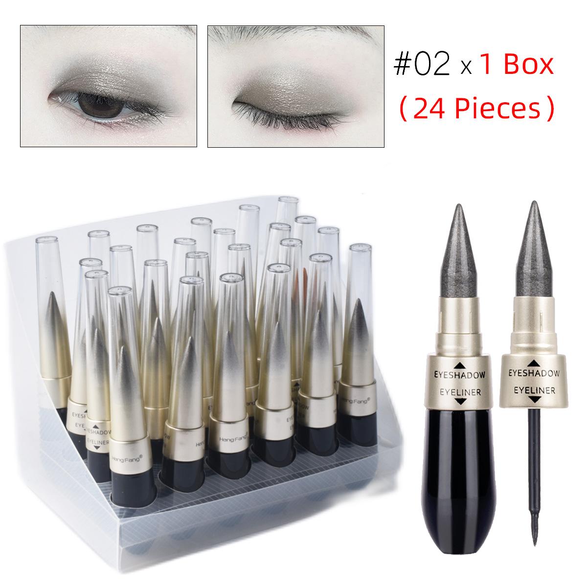 

Двосторонні 6-кольорові водонепроникні тіні для повік і чорна підводка для макіяжу очей HengFang 7,5 г + 1,5 г