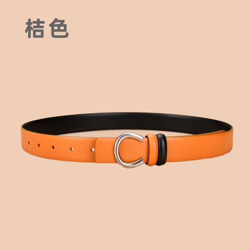 Vier Jahreszeiten Verfügbar Neuer Damenleder Gürtel Doppelseitig Verfügbar Kuhgürtel Damengürtel Handgefertigter Ledergürtel Hosengürtel