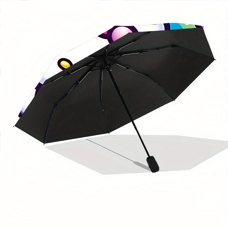 Rainbow Hello Kitty Automatic Folding Umbrella with Sturdy Iron Frame, Portable Compact Travel Umbrella All-Season Use Parties011