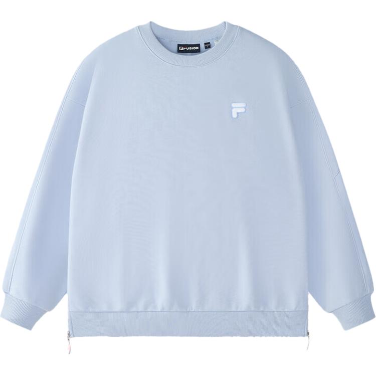 Fila Fusion FOB Loose Fit Fleece Lined Knitted Fabric Crew Neck Pullover Fleece Sweatshirt Unisex Pimolaan T11U433203F-BU