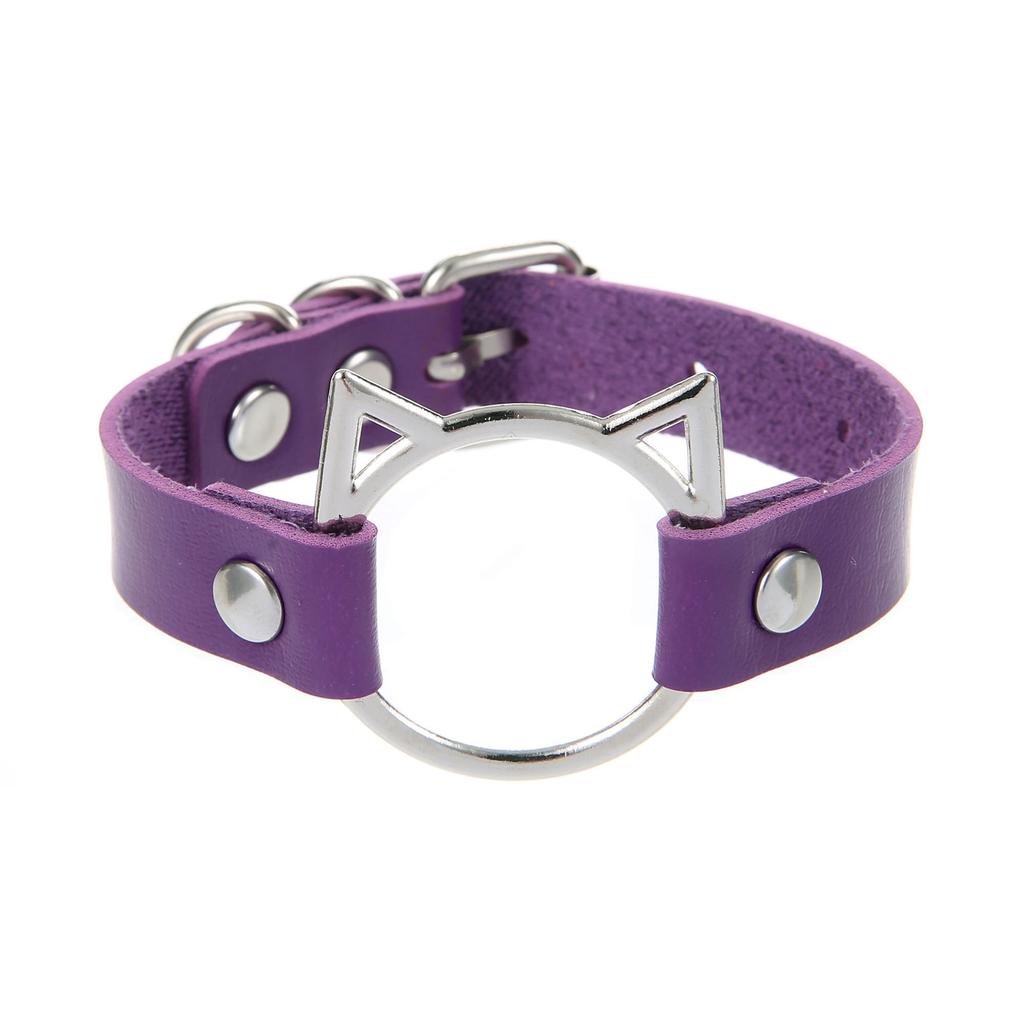 DIEZI Rock New Vintage Gothic PU Leather Wrap Bracelet For Women Men Punk Fashion Hip Hop Harajuku Cat Charm Bracelet Jewelry