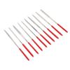 10pcs Metal Nail File Nail Tool Set Red Rubber Sleeve Multipurpose Small Metal File Set for Home Nail Salon