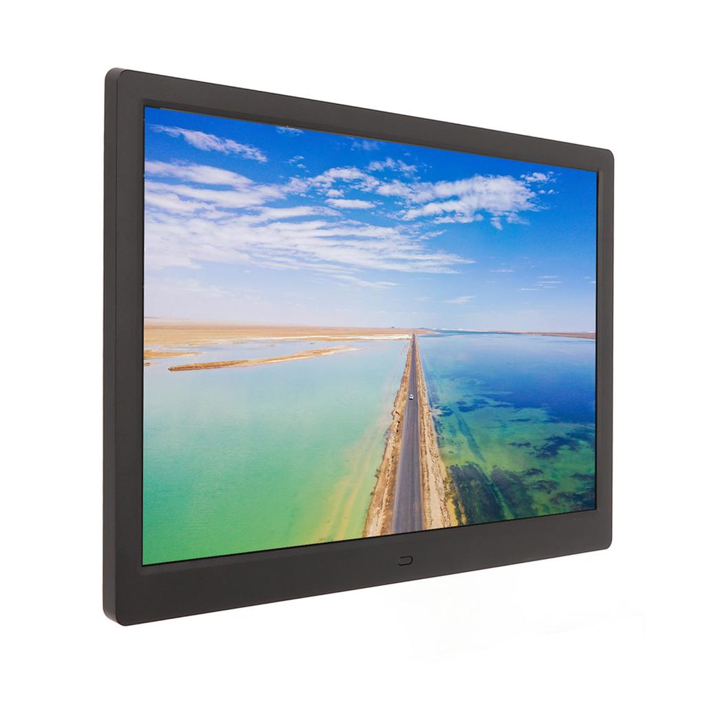 15.4 Inch LCD Digital Photo Frame HD 1280x800 Large Storage USB Interface Electronic Picture Frame Black 100‑240V EU