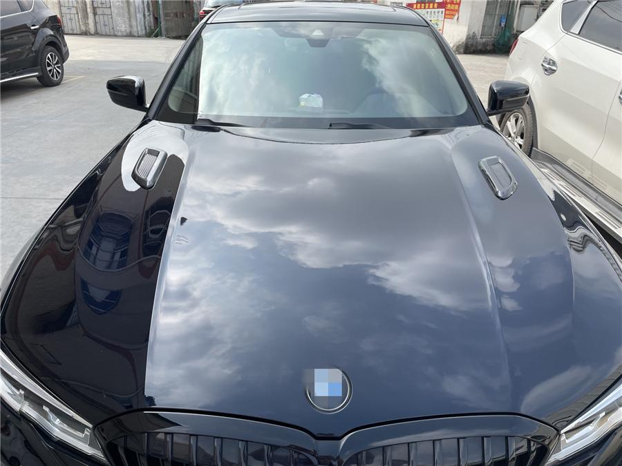 3Pcs Glossy Black ABS Car Air Flow Intake Hood Scoop Vent Bonnet Decorative Cover Universal Car Styling Middle + Both Sides