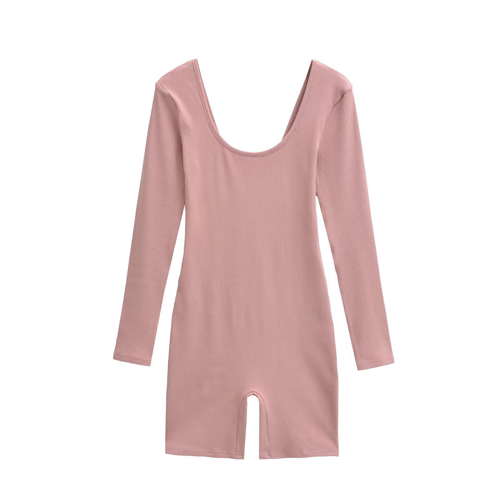 2026 European Style Women s Long Sleeve Body Shaping Warm Bodysuit for Autumn/Winter Small розовый