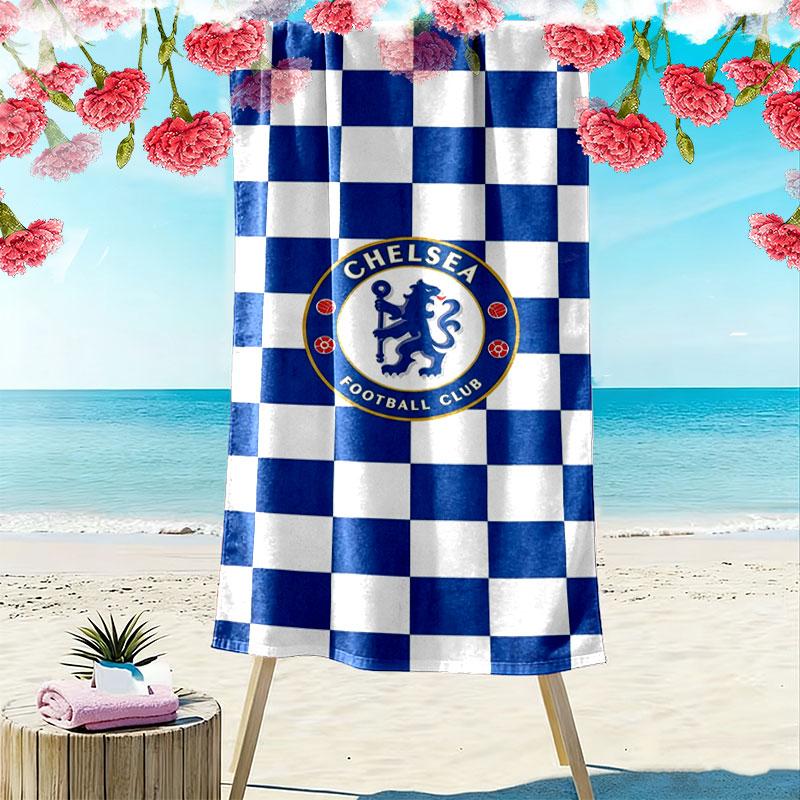 Chelsea F Print Beach Towel, Large Soft Quick Dry Towel for Beach Camping Swimming