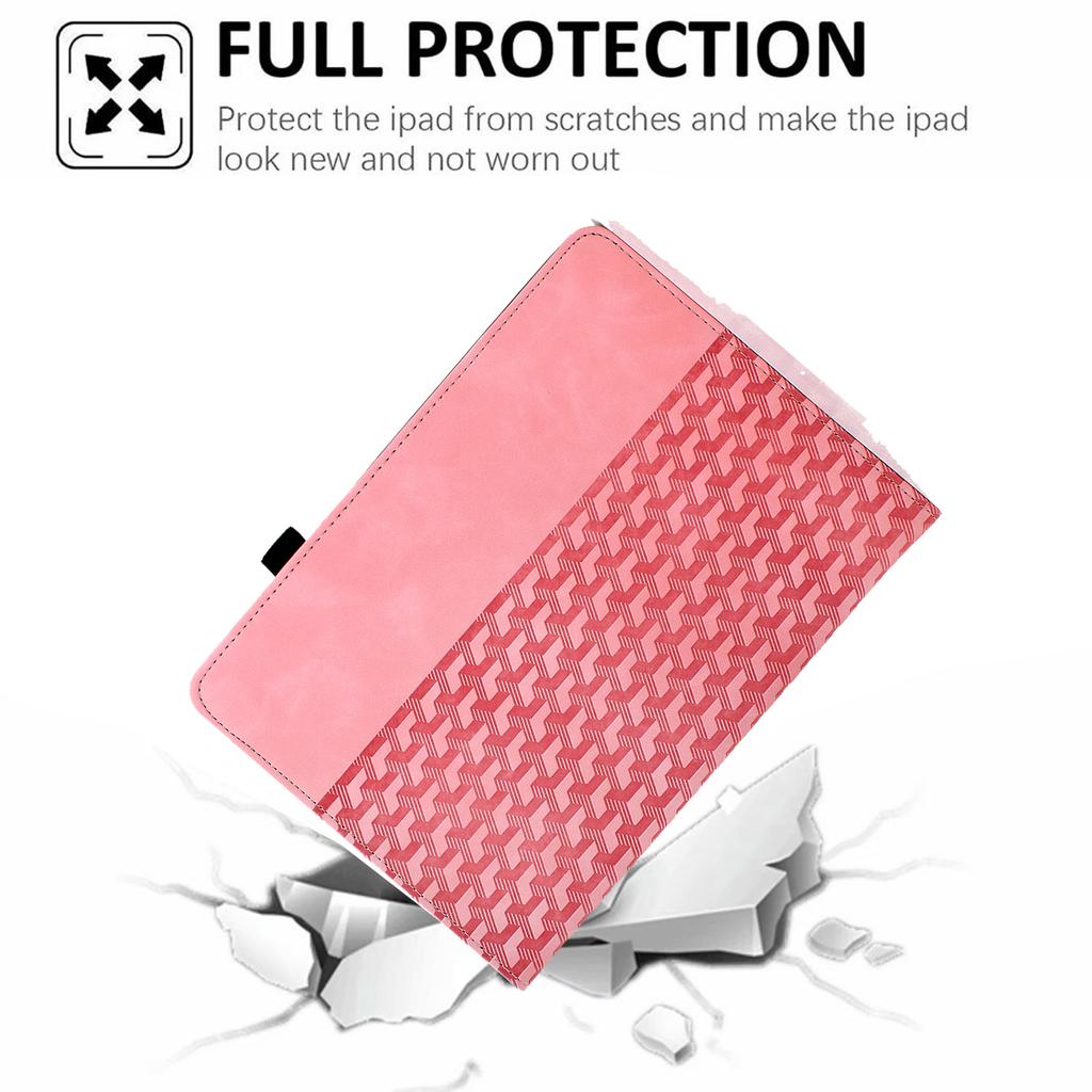 For iPad (2025)/10.9 (2022) Case Rotating Stand Building Block Imprinted Leather Tablet Cover