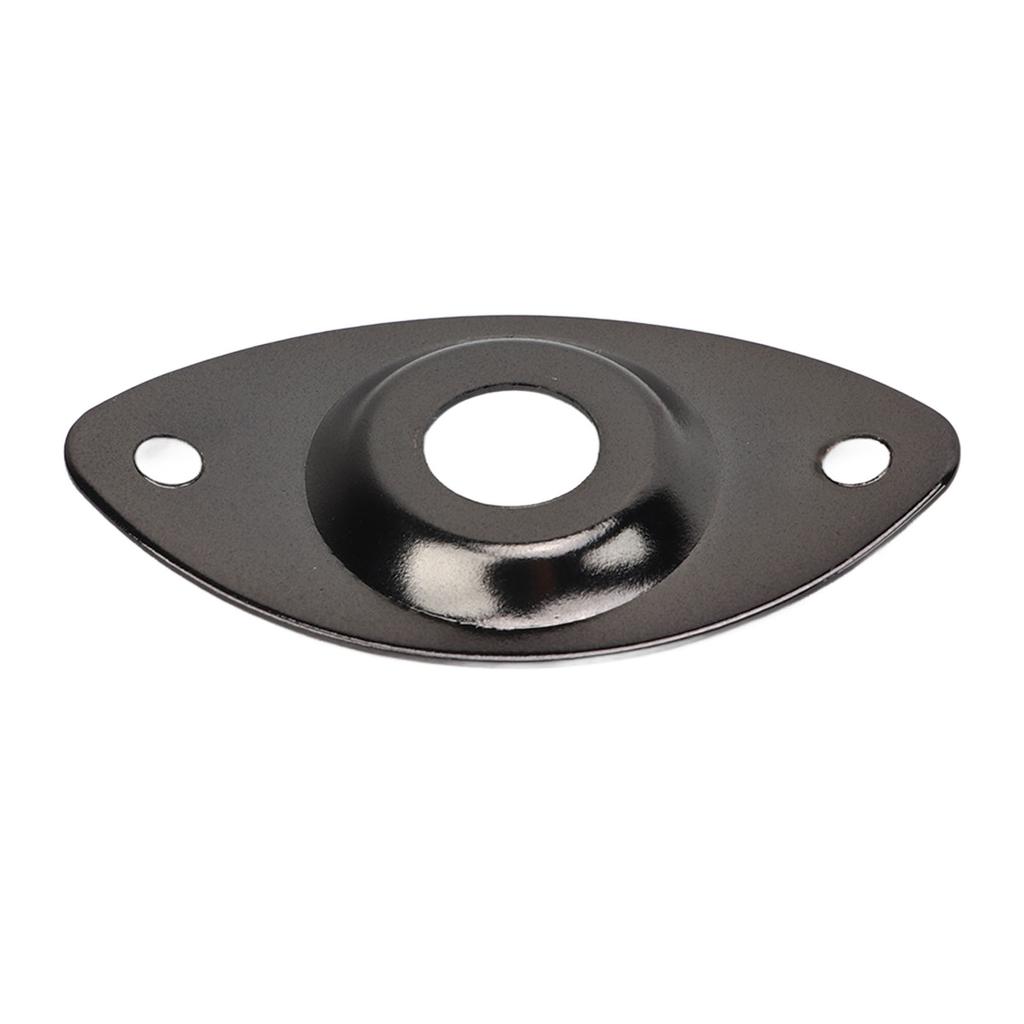 Guitar Oval Jack Plate Rugged Decorative Electric Guitar Output Socket Jack Plate Replacement Black