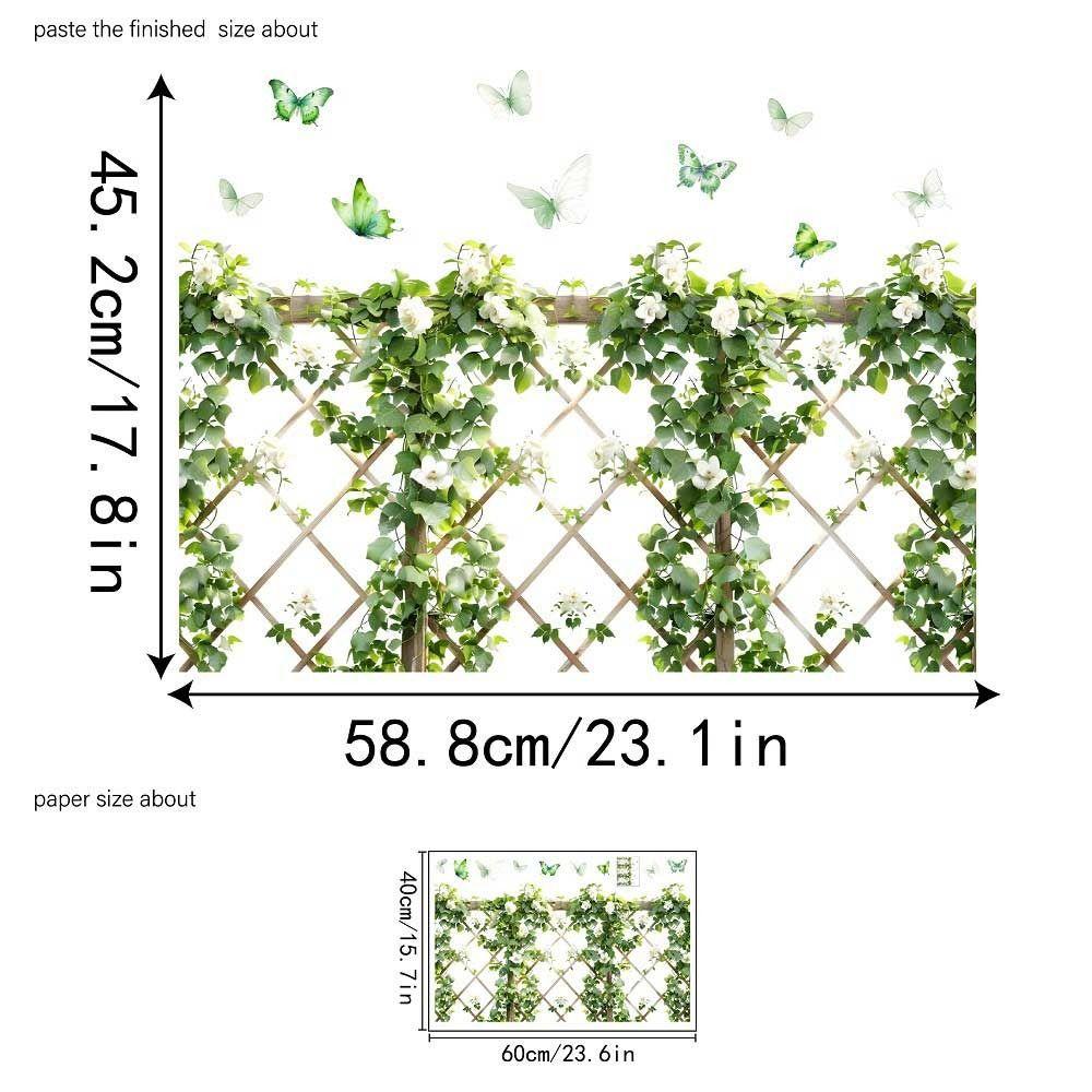 Multicolor Flower Wall Sticker Self-adhesive Flowers Pattern Wall Art Background Wall Ornament Fence Design