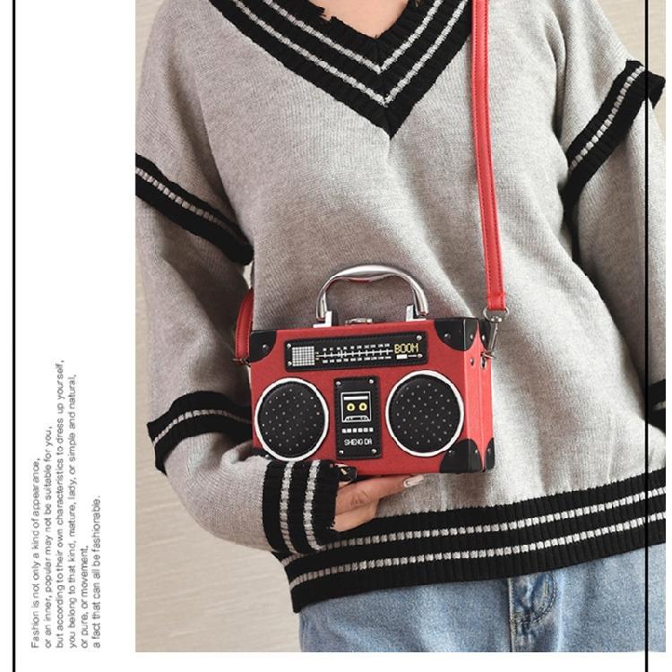 Radio Shaped Crossbody Bag for Women Shoulder Bag Handbag Evening Clutches Purse