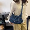 IELGY Retro All-Match One-Shoulder Messenger Washed Denim Bag Casual Bucket Bag Fresh
