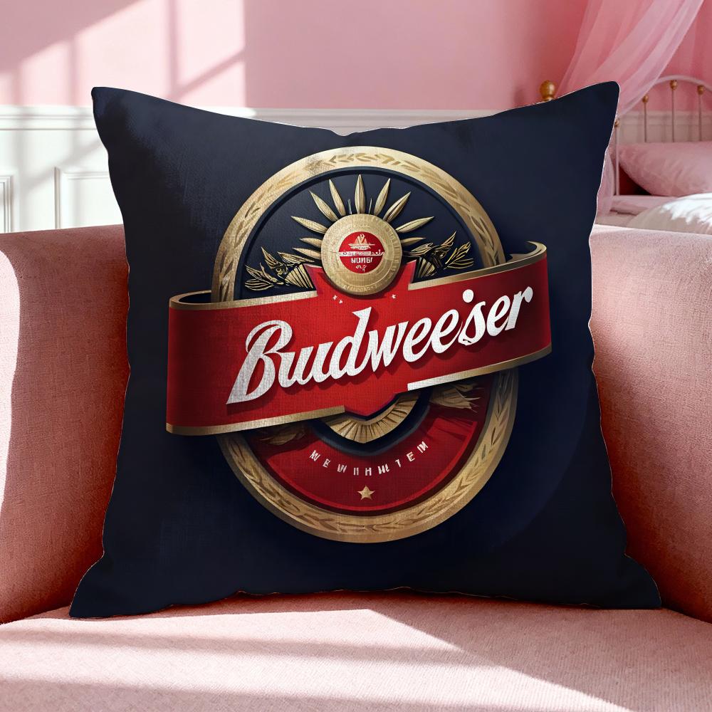 Beverage BBudweiser Cushion Cover Breathable Linen Pillowcase Summer Odorless EcoFriendly Invisible Zipper Washable