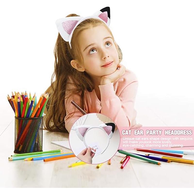 Plush Cat Ear Headband for Cosplay and Halloween