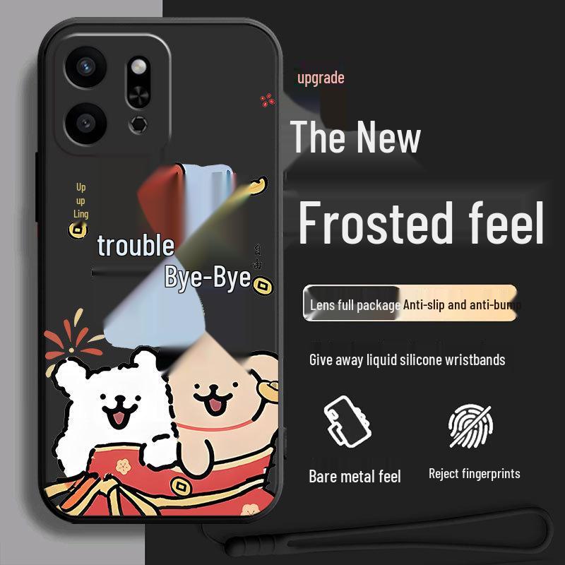 Honor Play9t ALT-AN00 Silicone Cartoon Phone Case with Trendy Men's Lanyard: Cute and Creative Design